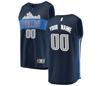 Men's Dallas Mavericks Navy Custom Basketball Jersey - Statement Edition