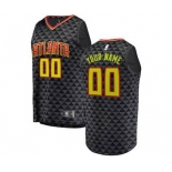 Men's Atlanta Hawks Black Custom Basketball Jersey - Icon Edition