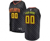 Men's Atlanta Hawks Black Custom Basketball Jersey - Icon Edition