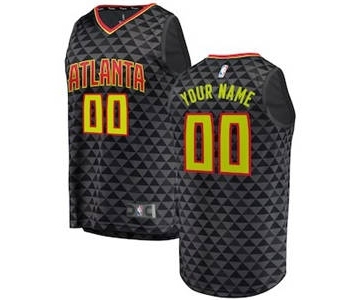 Men's Atlanta Hawks Black Custom Basketball Jersey - Icon Edition