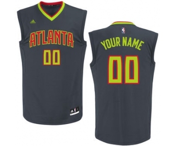 Men's Atlanta Hawks Black Custom Basketball Road Jersey