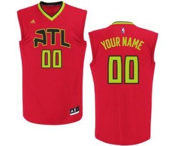 Men's Atlanta Hawks Red Custom Alternate Basketball Jersey