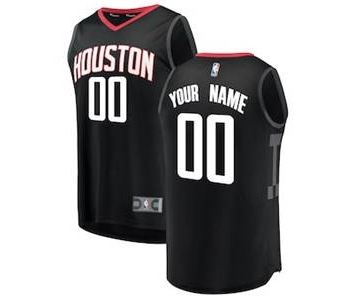 Men's Houston Rockets Black Custom Basketball Jersey - Statement Edition