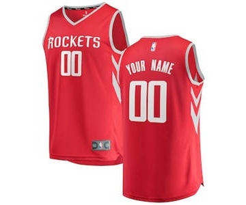 Men's Houston Rockets Red Custom Basketball Jersey - Icon Edition