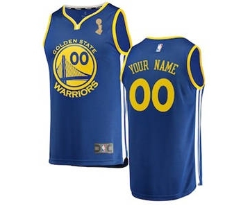 Men's Golden State Warriors Royal 2018 Basketball Champions Custom Jersey