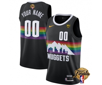 Men's Denver Nuggets Active Player Custom Black 2023 Finals City Edition Stitched Basketball Jersey