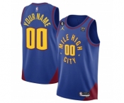 Men's Denver Nuggets Active Player Custom Blue 2022-23 Statement Edition With NO.6 Patch Stitched Jersey