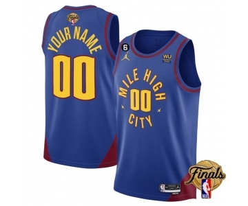 Men's Denver Nuggets Active Player Custom Blue 2023 Finals Statement Edition With NO.6 Patch Stitched Basketball Jersey