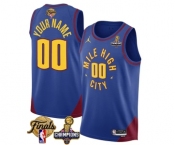 Men's Denver Nuggets Active Player Custom Blue 2023 Nuggets Champions Patch And Finals Patch Statemenr Edition Stitched Basketball Jersey