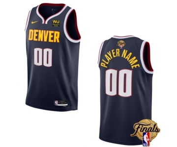 Men's Denver Nuggets Active Player Custom Navy 2023 Finals Icon Edition Stitched Basketball Jersey