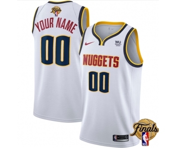 Men's Denver Nuggets Active Player Custom White 2023 Finals Association Edition Stitched Basketball Jersey