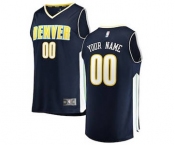 Men's Denver Nuggets Navy Custom Basketball Jersey - Icon Edition