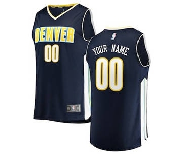 Men's Denver Nuggets Navy Custom Basketball Jersey - Icon Edition