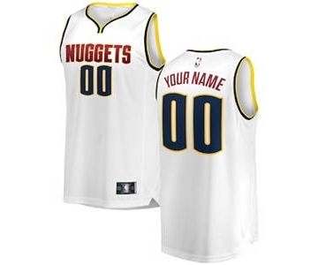 Men's Denver Nuggets White 2018-2019 Custom Basketball Jersey