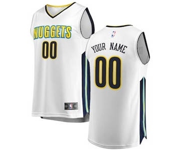 Men's Denver Nuggets White Custom Basketball Jersey - Association Edition