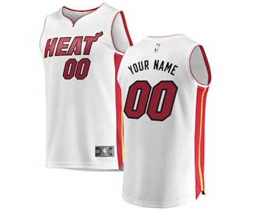 Men's Miami Heat White Custom Basketball Jersey - Association Edition