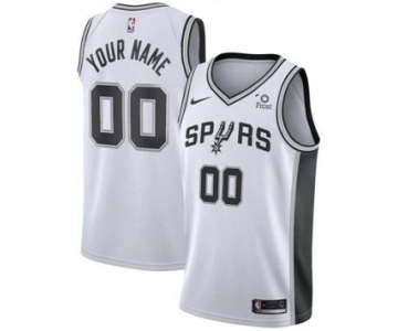 Men's San Antonio Spurs Active Player Custom White Stitched Basketball Jersey