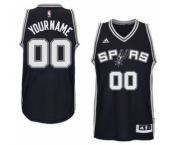 Mens San Antonio Spurs Black Custom Swingman Road Jersey