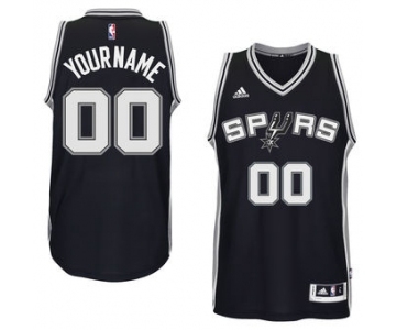 Mens San Antonio Spurs Black Custom Swingman Road Jersey