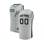 Men's San Antonio Spurs Gray Custom Basketball Jersey - Statement Edition