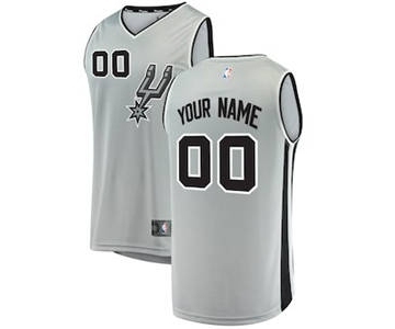 Men's San Antonio Spurs Gray Custom Basketball Jersey - Statement Edition