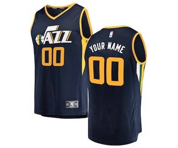 Men's Utah Jazz Navy Custom Basketball Jersey - Icon Edition