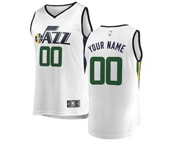 Men's Utah Jazz White Custom Basketball Jersey - Association Edition