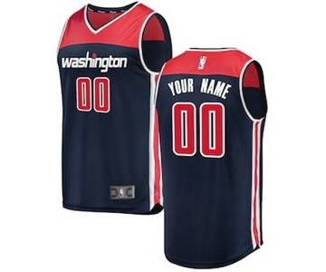 Men's Washington Wizards Navy Custom Basketball Jersey - Statement Edition