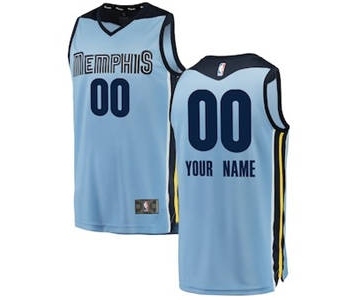 Men's Memphis Grizzlies Light Blue Custom Basketball Jersey - Statement Edition