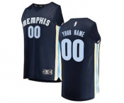 Men's Memphis Grizzlies Navy Custom Basketball Jersey - Icon Edition