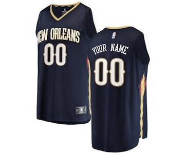 Men's New Orleans Pelicans Navy Custom Basketball Jersey - Icon Edition