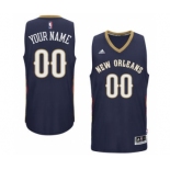 Mens New Orleans Pelicans Navy Custom Swingman Road Jersey