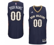 Mens New Orleans Pelicans Navy Custom Swingman Road Jersey