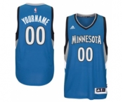 Mens Minnesota Timberwolves Blue Custom Swingman Road Jersey