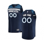 Men's Minnesota Timberwolves Navy Custom Basketball Jersey - Icon Edition