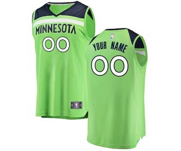 Men's Minnesota Timberwolves Neon Green Custom Basketball Jersey - Statement Edition