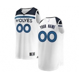 Men's Minnesota Timberwolves White Custom Basketball Jersey - Association Edition