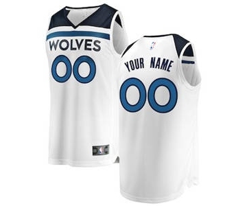 Men's Minnesota Timberwolves White Custom Basketball Jersey - Association Edition