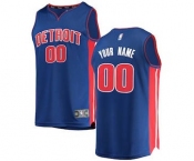 Men's Detroit Pistons Blue Custom Basketball Jersey - Icon Edition