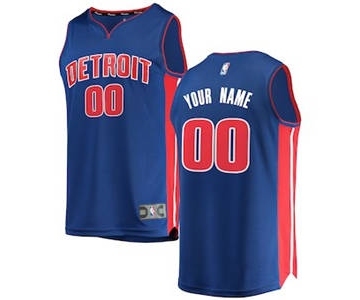 Men's Detroit Pistons Blue Custom Basketball Jersey - Icon Edition