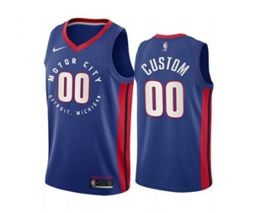 Men's Detroit Pistons Customized Navy Motor City Edition 2020-21 Stitched Basketball Jersey