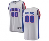 Men's Detroit Pistons Gray Custom Basketball Jersey - Statement Edition