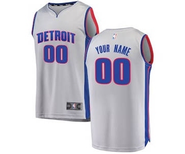 Men's Detroit Pistons Gray Custom Basketball Jersey - Statement Edition