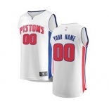 Men's Detroit Pistons White Custom Basketball Jersey - Association Edition