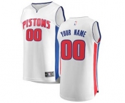 Men's Detroit Pistons White Custom Basketball Jersey - Association Edition