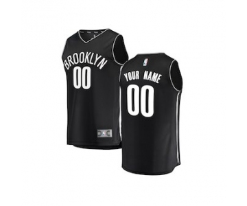 Youth Brooklyn Nets Black Custom Basketball Jersey - Icon Edition