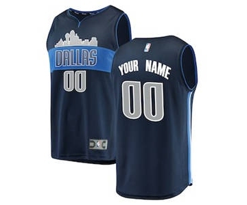 Youth Dallas Mavericks Navy Custom Basketball Jersey - Statement Edition