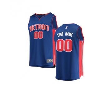 Youth Detroit Pistons Blue Custom Basketball Jersey - Icon Edition