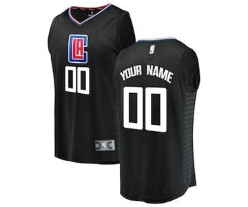 Youth LA Clippers Black Custom Basketball Jersey - Statement Edition