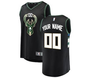 Youth Milwaukee Bucks Black Custom Basketball Jersey - Statement Edition